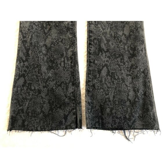 Frame Le Crop Mini Boot Black Tonal Python Jeans - Picture 10 of 11